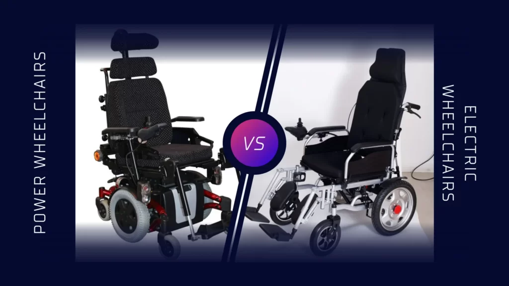 power wheelchair vs electric wheelchairs with photos