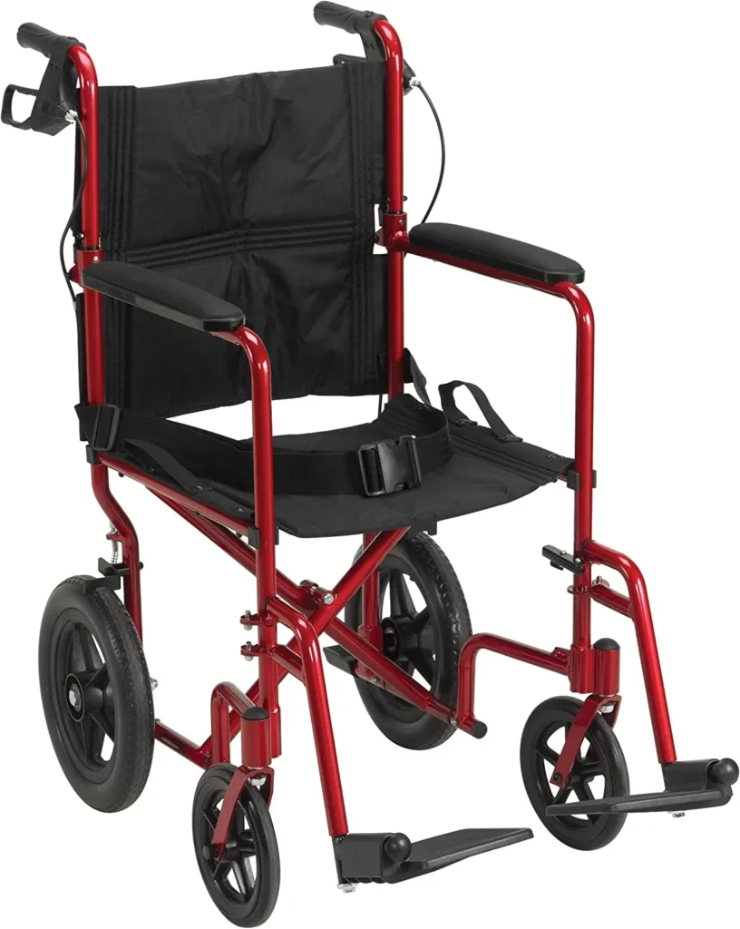 Drive Medical EXP19LTRD Lightweight Expedition Folding Transport Wheelchair: