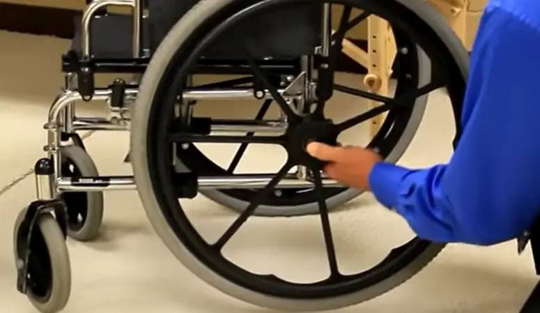 Wheelchair wheel installation